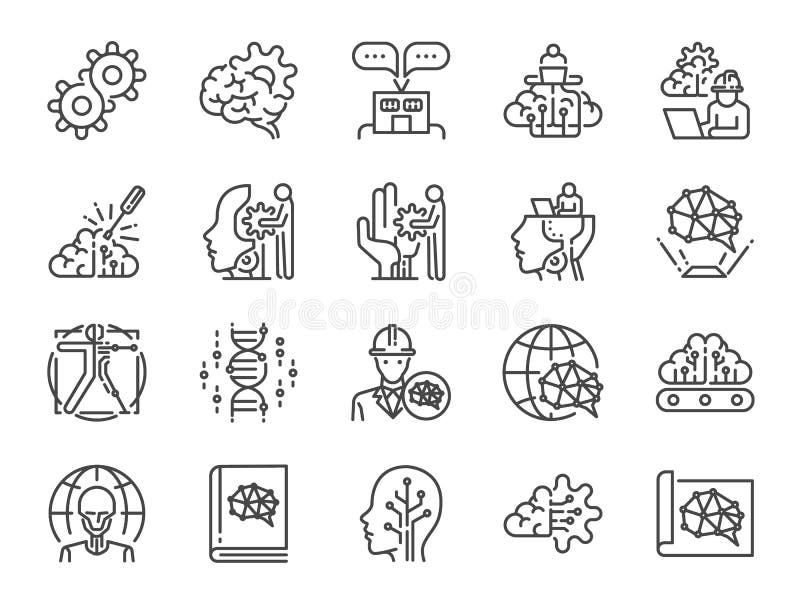 AI het pictogramreeks van de ingenieurslijn Inbegrepen pictogrammen als kunstmatige intelligentie, robotica, machine, robot, auto royalty-vrije illustratie AI het pictogramreeks van de ingenieurslijn Inbegrepen pictogrammen als kunstmatige intelligentie, robotica, machine, robot, auto royalty-vrije illustratie