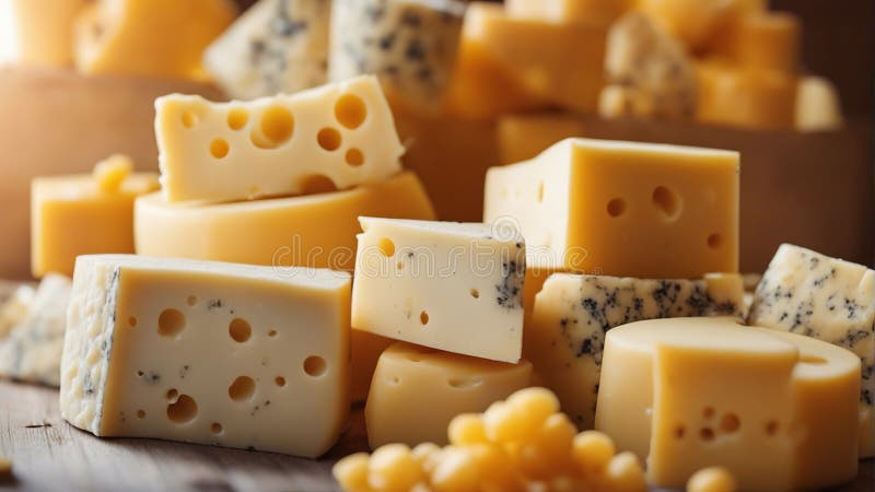 Ai illustrazione di un assortimento di formaggi illustrazione vettoriale