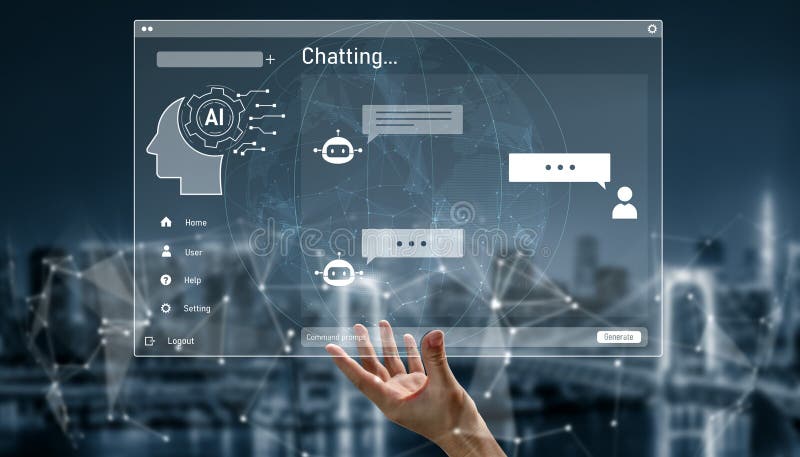 AI image generator interface enables image, AI, and generator process by converting user prompt into visual content using intelligent algorithms Vouch. Intelligent algorithms stock images, royalty-free photos and pictures