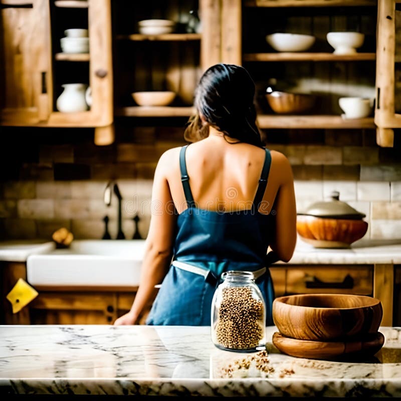 Ai immagine generativa della persona in cucina royalty illustrazione gratis