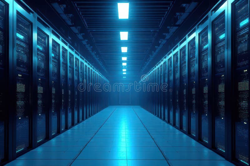 AI Infrastructure and Training Development. Modern AI Training Server Infrastructure Generative by Ai