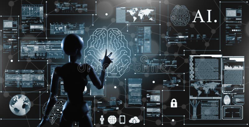 AI, intelligence artificielle conceptuelle de la techno de prochaine génération