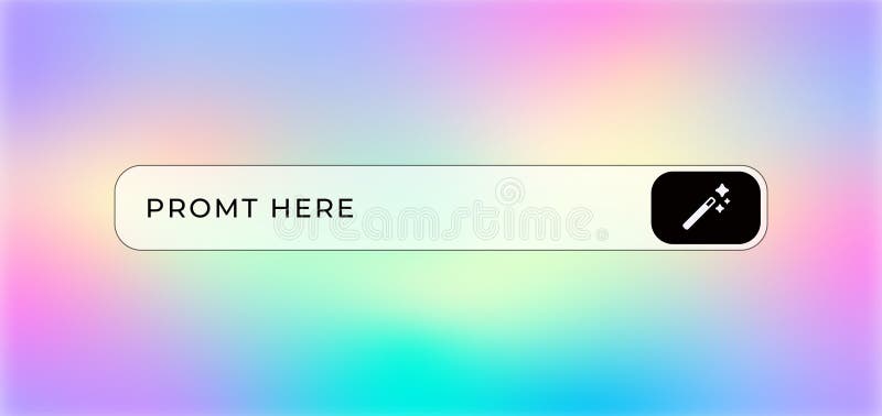 Ai interface with prompt bar and icon for neuromorphic interaction representation stock illustration