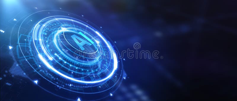 AI Learning and Artificial Intelligence Concept. Business, modern technology, internet and networking concept royalty free illustration