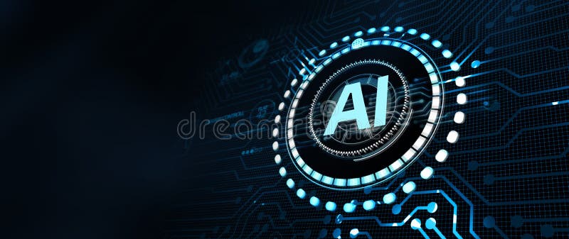 AI Learning and Artificial Intelligence Concept. Business, modern technology, internet and networking concept vector illustration