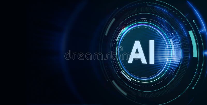 AI Learning and Artificial Intelligence Concept. Business, modern technology, internet and networking concept royalty free illustration