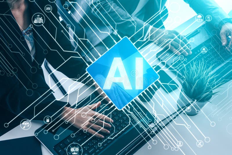 AI Learning and Artificial Intelligence Concept royalty free stock image