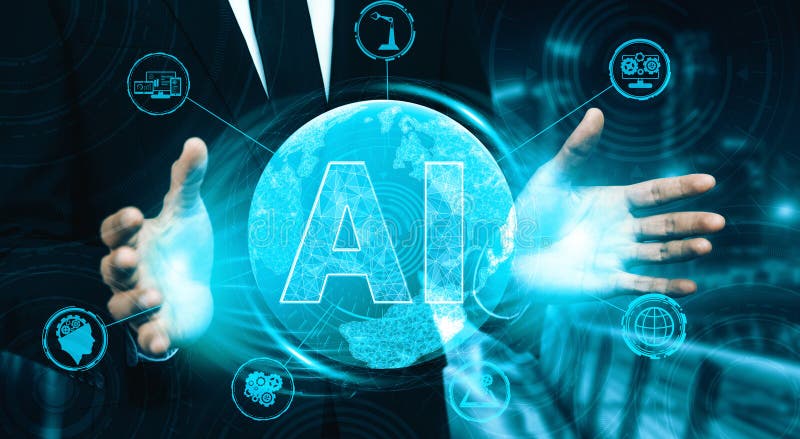 AI Learning and Artificial Intelligence Concept. uds royalty free stock image