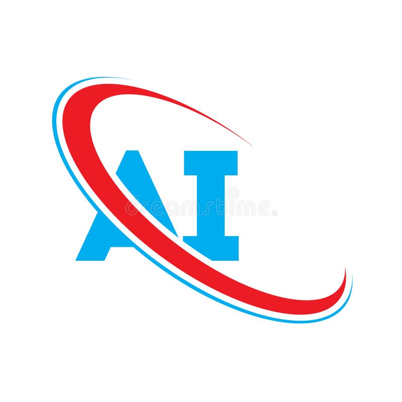 Initial Letter AI Logo Template Design Stock Illustration