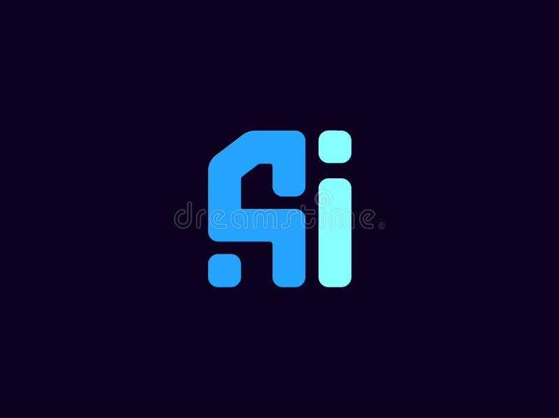 AI Logo Monogram-design för tekniska chatbot Virtual Assistant Neural Network SaaS Smart Digital Tool. perfekt för vektor illustrationer