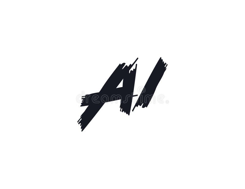 AI Logo Monogram-design för tekniska chatbot Virtual Assistant Neural Network SaaS Smart Digital Tool. perfekt för stock illustrationer