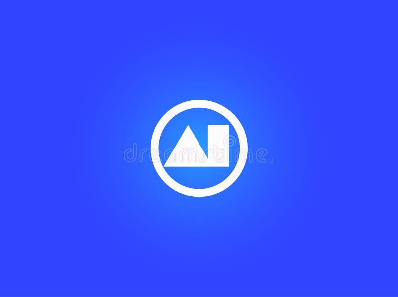 AI Logo Monogram-design för tekniska chatbot Virtual Assistant Neural Network SaaS Smart Digital Tool. perfekt för vektor illustrationer