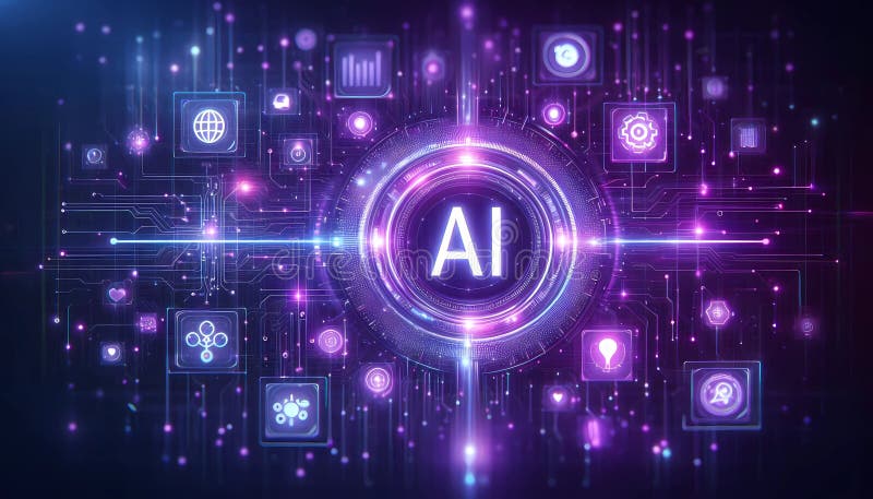 AI, Machine learning, digital screen, science, artificial intelligence. Image. stock images.