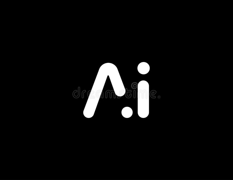 AI Modern geometrisk logotyp Monogram design för tekniska chatbot Virtual Assistant Neural Network SaaS Smart Digital Tool vektor illustrationer