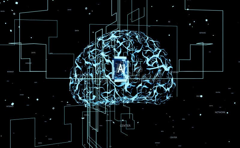 AI neurons organized into layers royalty free illustration