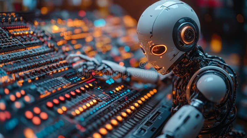 AI-powered robot automating onboarding processes at a technology company in 2023 stock image