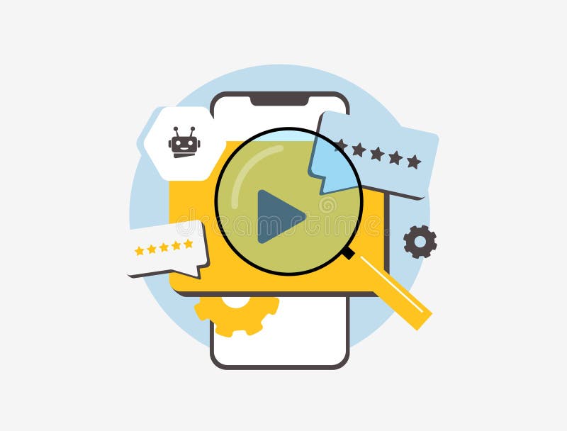AI-powered video recommendation system predicts user preferences in real time. AI in video streaming enhances content vector illustration