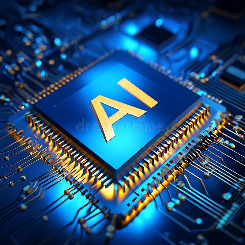 AI Processor Chip, a Digital Future stock illustration
