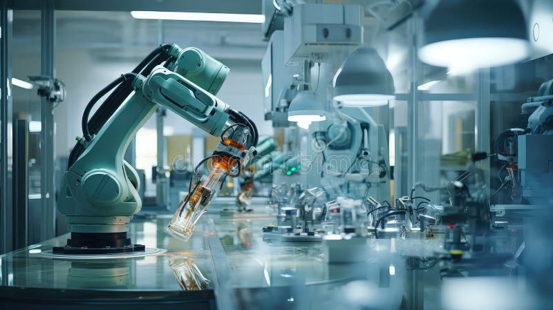 Ai-Robotertechnik vektor abbildung
