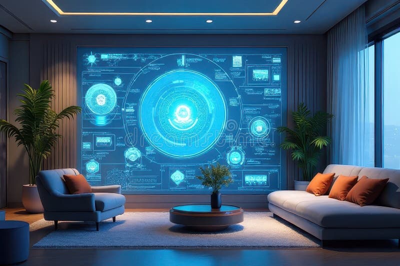 AI and Smart Environments - Revolutionized by Advanced Tech royalty free illustration