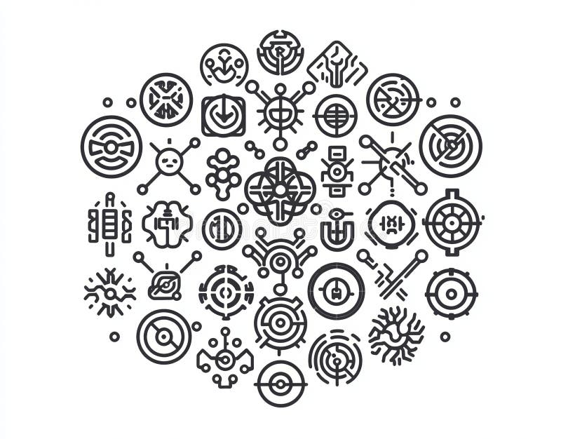 An AI (stock) icon set leveraging data science technology stock photos