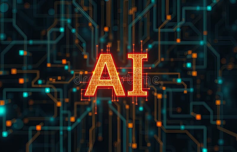 Ai technology abstract achtergrond vector illustratie
