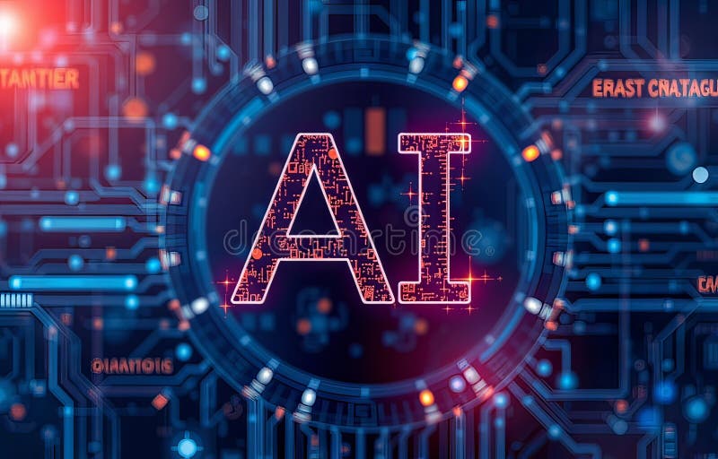 Ai technology abstract achtergrond vector illustratie