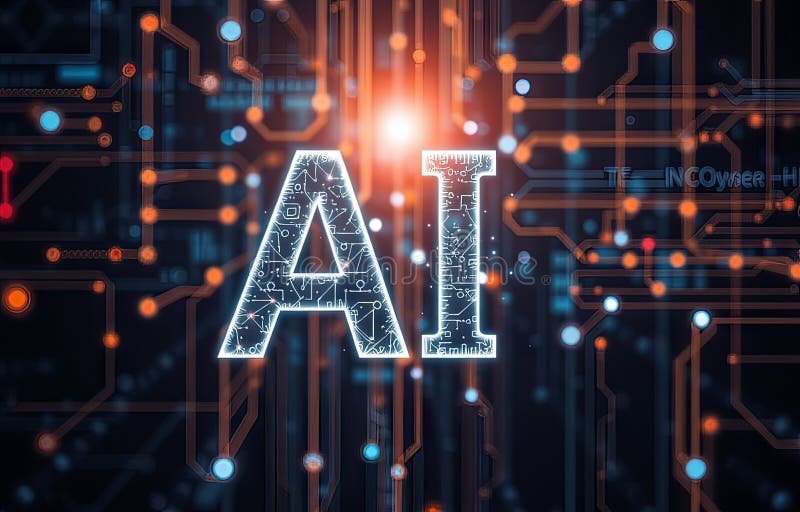 Ai technology abstract achtergrond stock illustratie