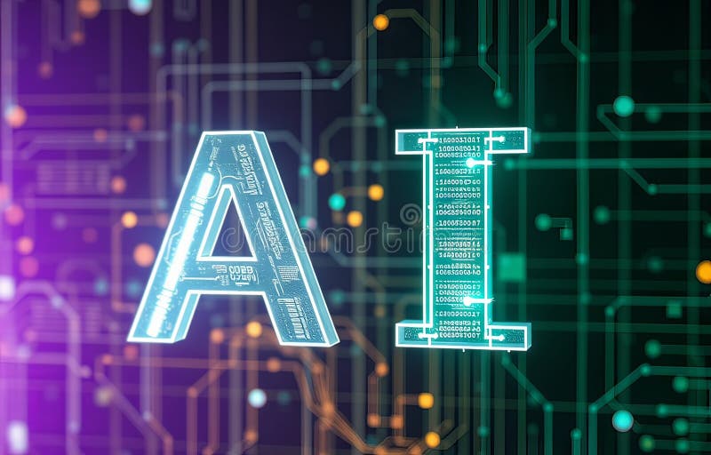 Ai technology abstract achtergrond stock illustratie