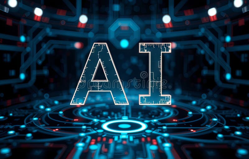 Ai technology abstract achtergrond vector illustratie