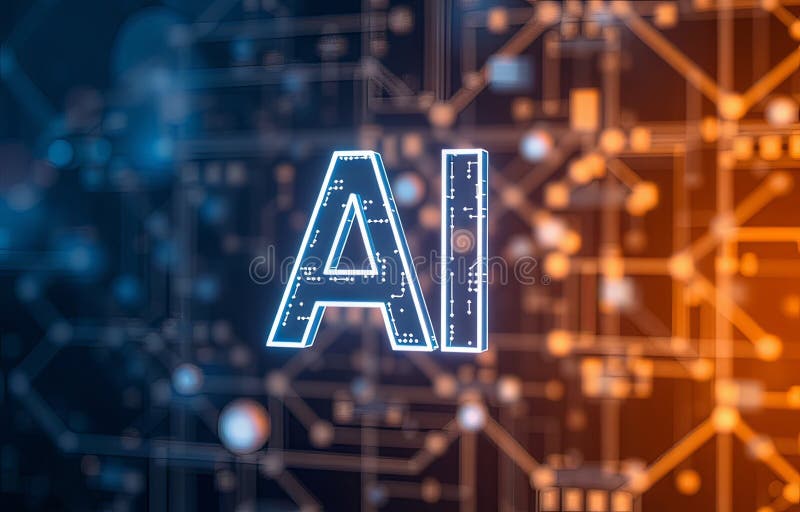 Ai technology abstract achtergrond stock illustratie