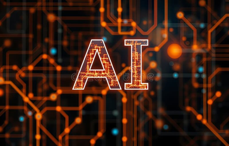 Ai technology abstract achtergrond stock illustratie