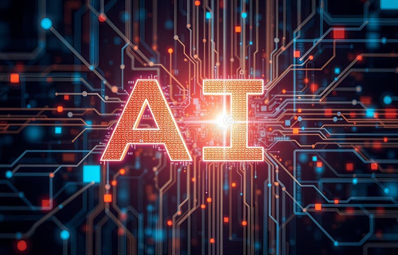 Ai technology abstract achtergrond vector illustratie