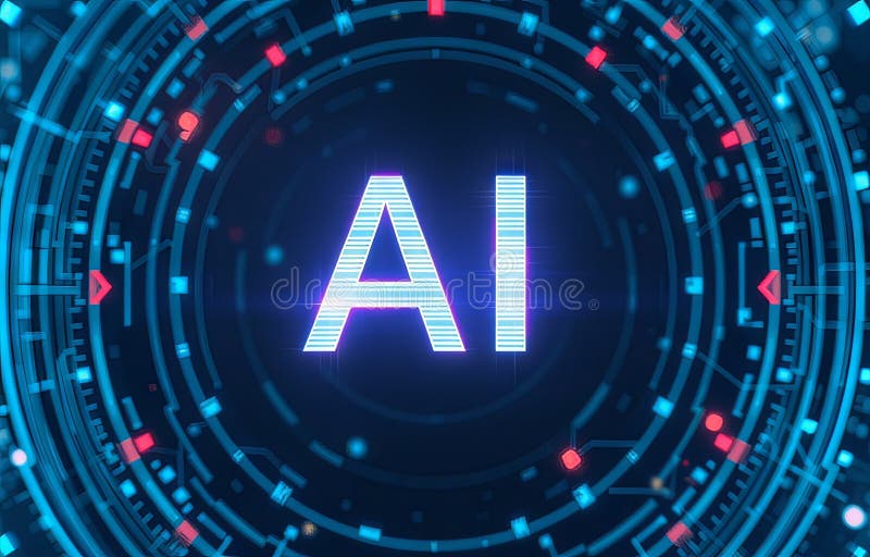 Ai technology abstract achtergrond royalty-vrije illustratie