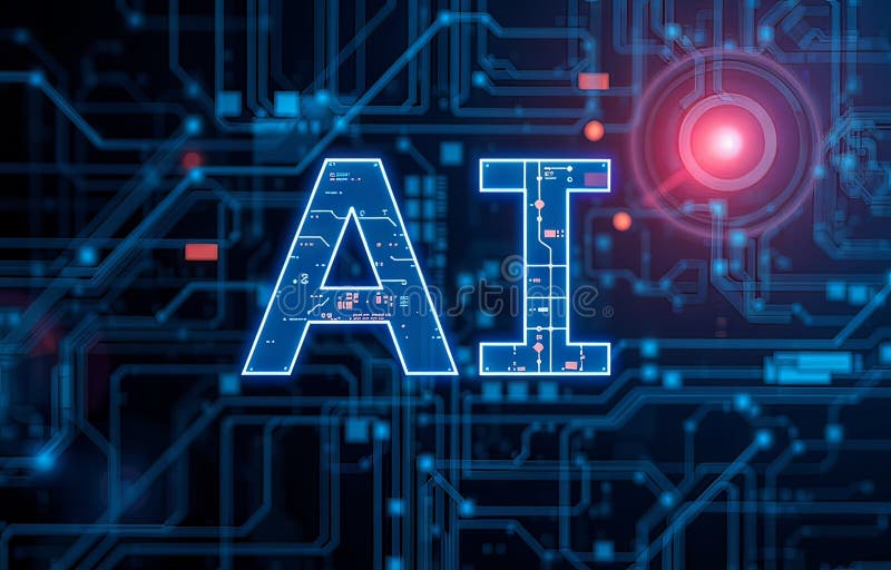 Ai technology abstract achtergrond stock illustratie