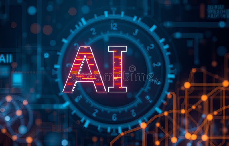 Ai technology abstract achtergrond stock illustratie