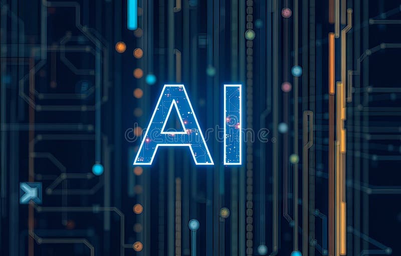 Ai technology abstract achtergrond vector illustratie