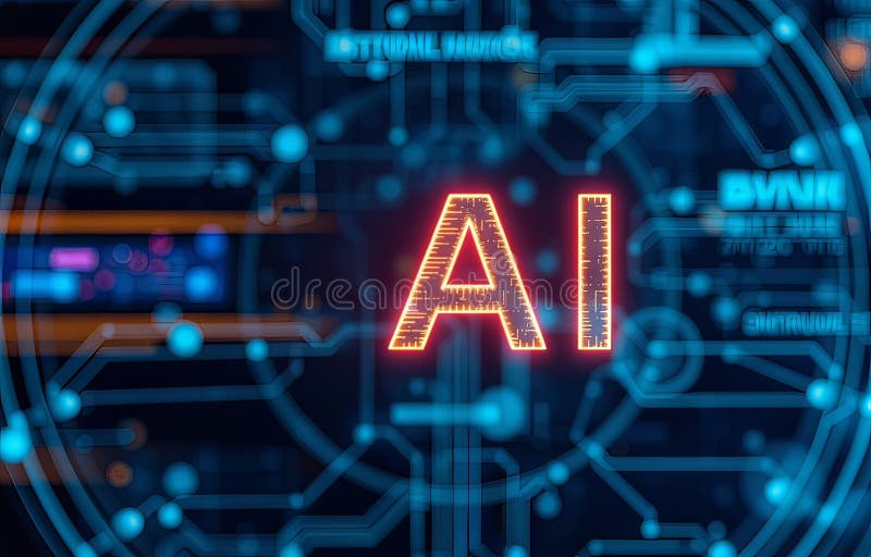 Ai technology abstract achtergrond stock illustratie