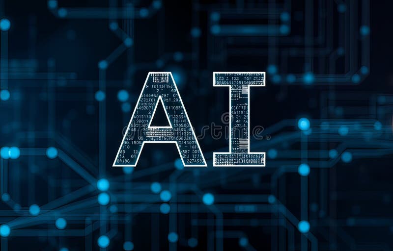 Ai technology abstract achtergrond royalty-vrije illustratie