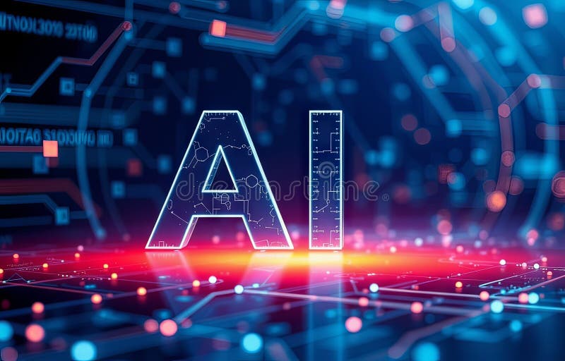 Ai technology abstract achtergrond royalty-vrije illustratie