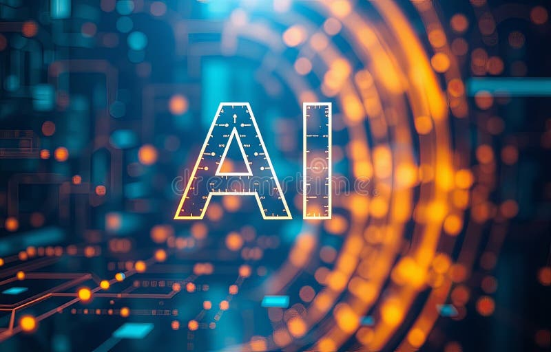 Ai technology abstract achtergrond stock illustratie