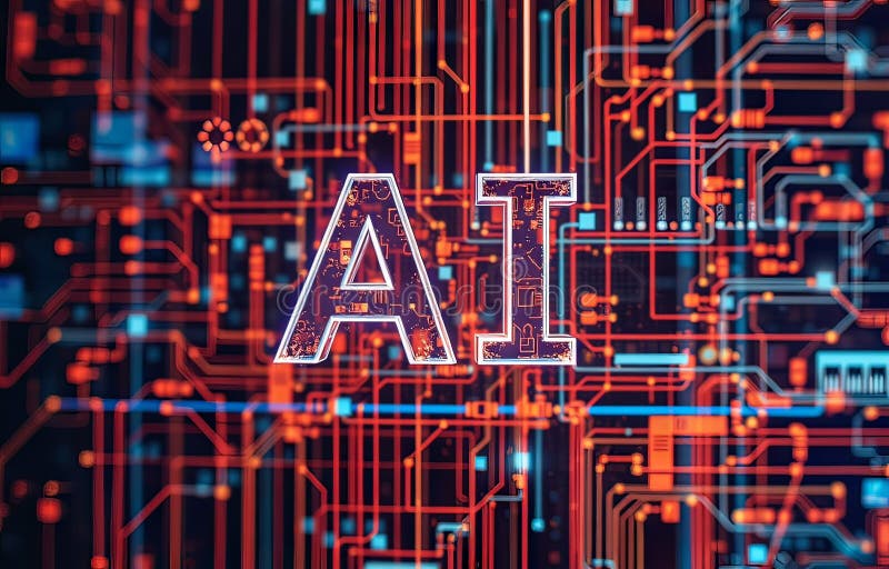 Ai technology abstract achtergrond stock illustratie