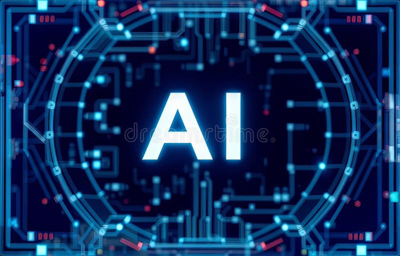 Ai technology abstract achtergrond vector illustratie