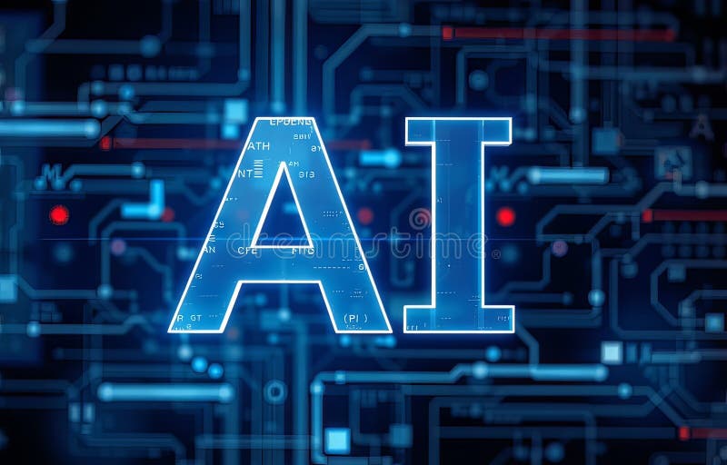 Ai technology abstract achtergrond stock illustratie