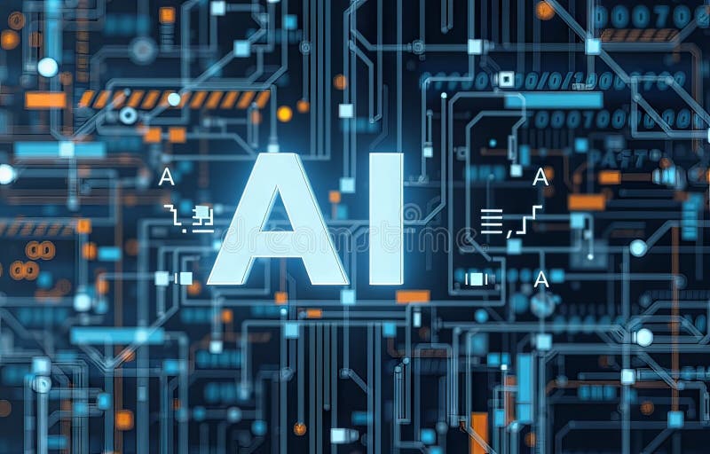 Ai technology abstract achtergrond stock illustratie
