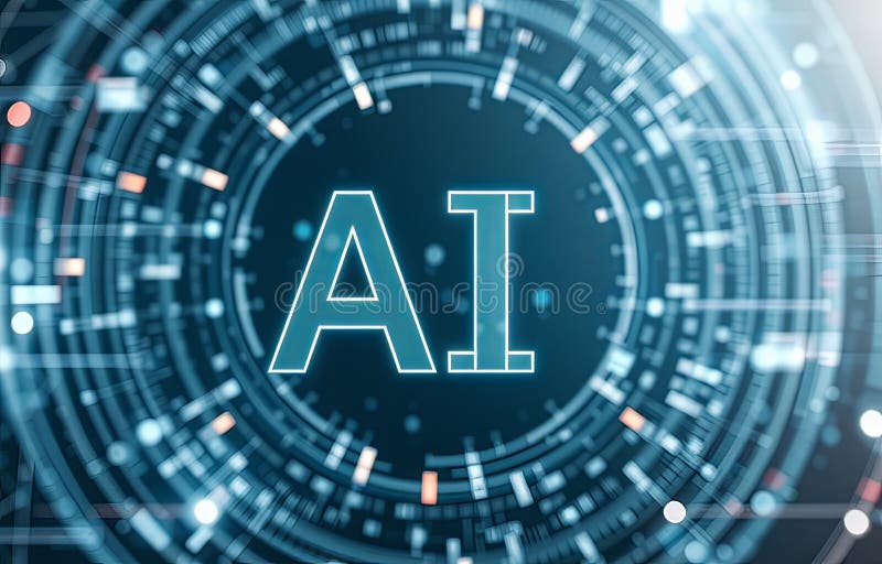 Ai technology abstract achtergrond stock illustratie