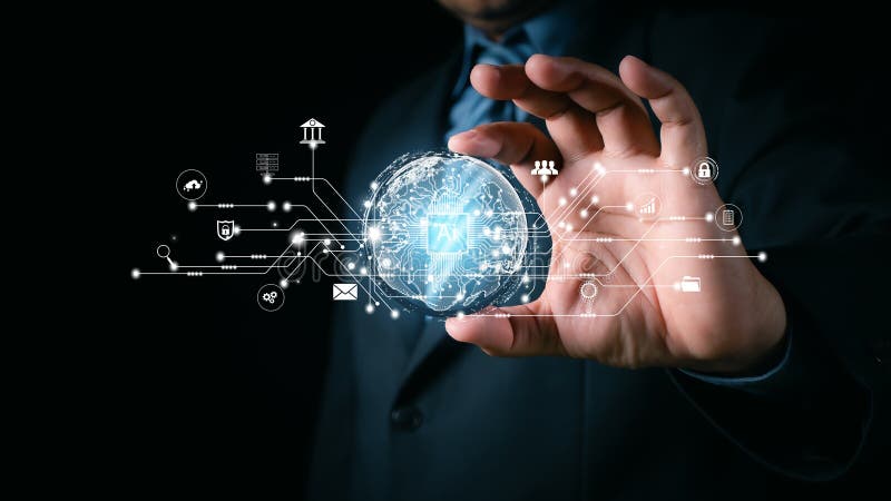 Ai technology, Artificial Intelligence. man using technology smart robot AI, artificial intelligence by enter command prompt for generates something, Futuristic technology transformation. Chat with Ai. Technology smart robot science artificial intelligence stock images, royalty-free photos and pictures