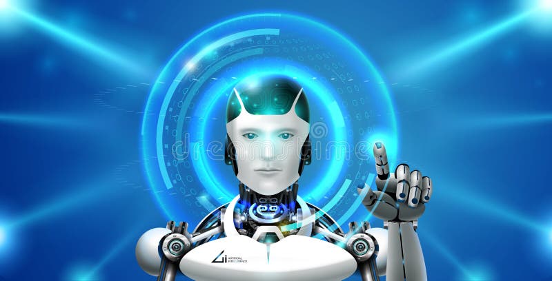 Ai technology robot vector illustration