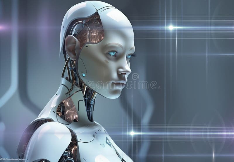 AI Technology, Robot or Futuristic Android with Machine Learning