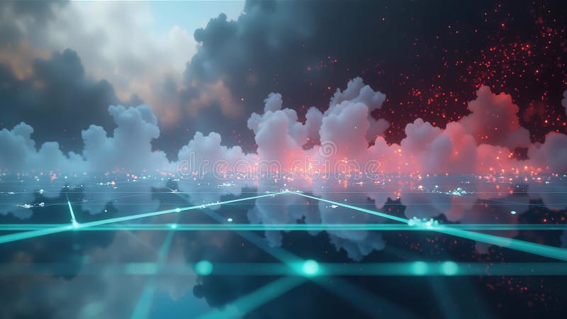 AI Toekomstig Digitaal heeft Neonlichten vector illustratie